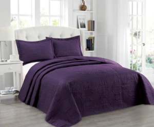 Luxury queen size home bedding set 100% polyester quilt coverlet patchwork bedspread comforter