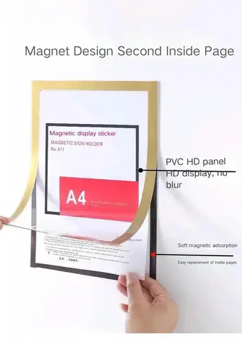Magnet Display Card Buy Magnetic Strip Wall Mounted Self-adhesive Pvc Card Holder Frame For ...