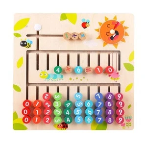 Manufacturer special offer kids mobile paired alphanumeric recognition toys Wholesale high quality wooden alphabet maze board