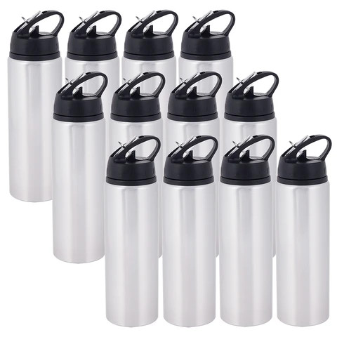 Mecolour Hot Selling Customized 750ml outdoor sport aluminum water bottle for promotion Silver