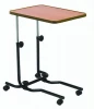 Medical MDF table top turn over hospital overbed table