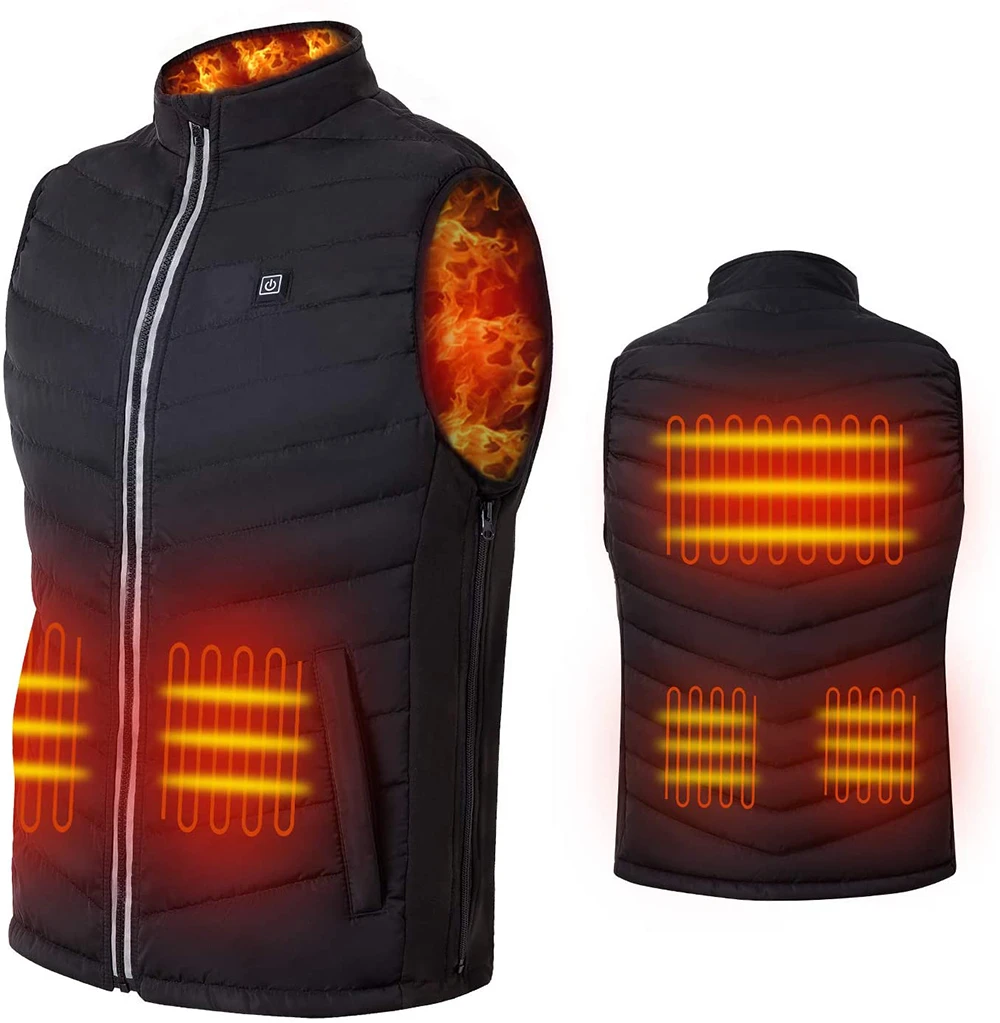 Men Autumn Winter Smart Heating Cotton Vest USB Infrared Electric Heating Vest Women Outdoor Flexible Thermal Warm Jacket