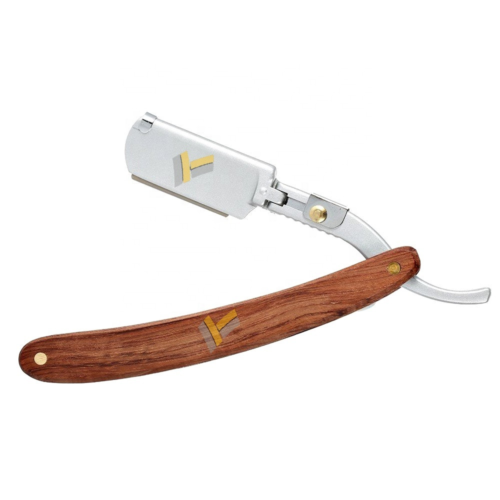 Buy Mens Folding Wooden Straight Razor Shaving Professional Barber ...
