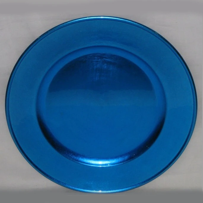 Metal blue charger plate