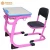 Import metal frame study desks cheap adjustable student children school tables and chairs from China
