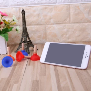 Mini Colorful Toilet Shape Plunger Holder Sucker Stand For Mobile Phone PSP