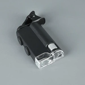 Mini Pocket microscopeLED Portable Microscope 60-100X Clamping On Mobilephone