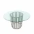 Import Modern Cheap Dining Room Kitchen Furniture Tempered Glass Top Chrome Metal Base Round 4 Seaters Dining Table And Chairs Sets from China