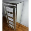Modern crushed diamond crystal mirrored bedside accent table nightstand with 3 drawers