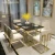 Import Modern Stainless Steel Dining Table And Chair Sets Hotel Furniture Glass Table Dinning Room from China