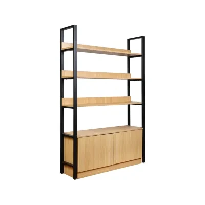 Modern Style Industrial Style Bookcase and Book Shelves Vintage Wood and Metal Bookshelf Wooden Shelves