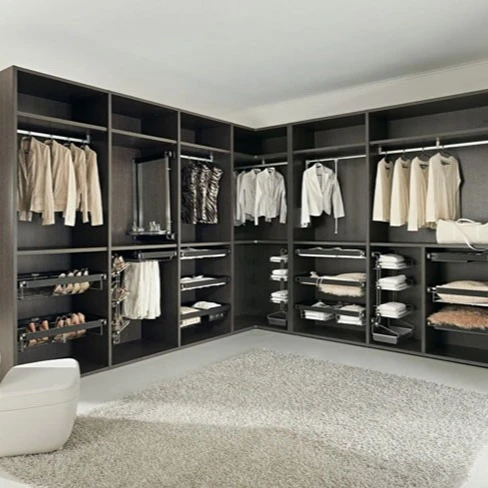 More Luxury bedroom furniture black wardrobe closet