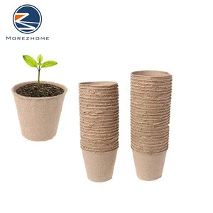 Morez Eco-friendly Biodegradable paper pulp tray paper flower planter paper Peat pulp Pots