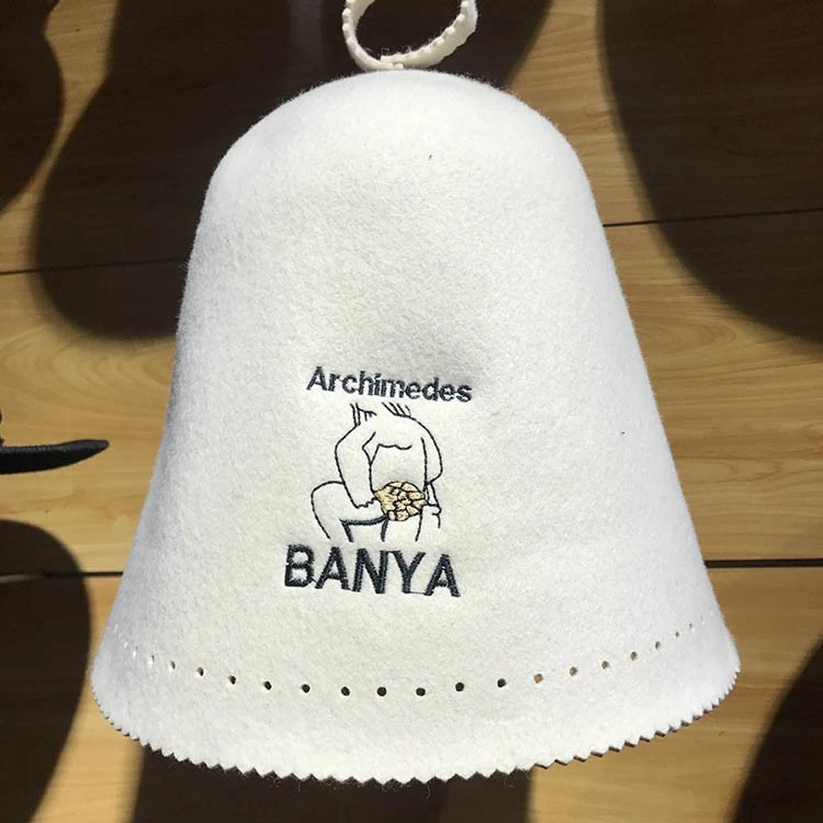 Mountain Man Felt Hat Mini Top Hat Russian Banya Cap White 100% Wool Felt Sauna Hat Cap