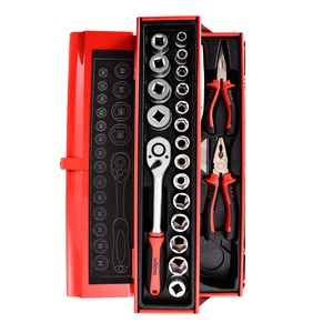 Multifunctional box hand tool set 85 pcs  car repair electrical complete tool box set auto professional tool set