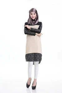 Muslims new women chiffon blouse Islamic Clothing long sleeves dresses CNA093