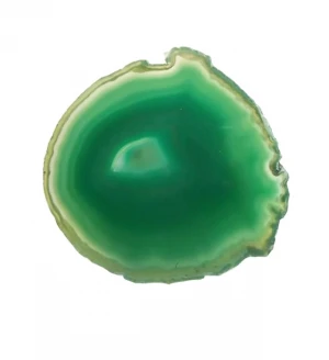 Natural Agate Stone Crystal Green Coasters with silver and golden lining