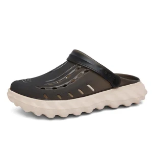 New Arrival Jelly Sandals for Men Thick-Soled Fashionable Toe-Toe Slippers Summer Beach Clogs