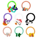 new creative design silicone rainbow bracelet wholesale customized baby teether sensory toys