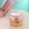 New creative glass pot with tropical lid high borosilicate glass cooking pot glass soup pot