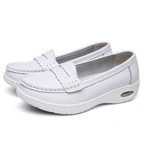 New Design Low-Noise Nursing Shoes White Leather Wholesale Nurse Mate Shoes For Hospital