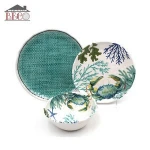 New Design Outdoor Round Plastic Melamine Dinnerware Set