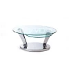 New Elegant Stainless steel base and 12mm tempered glass top coffee table with full swivel motion