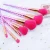 Import New high quality 7pcs spiral handle pink purple makeup brushes from China