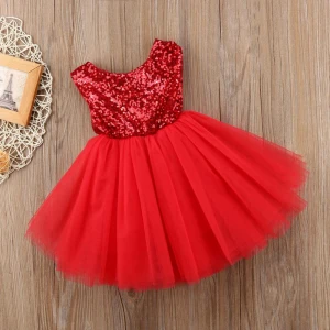 New style Sequined princess girls dress beautiful backless sweet boutique baby+dresses