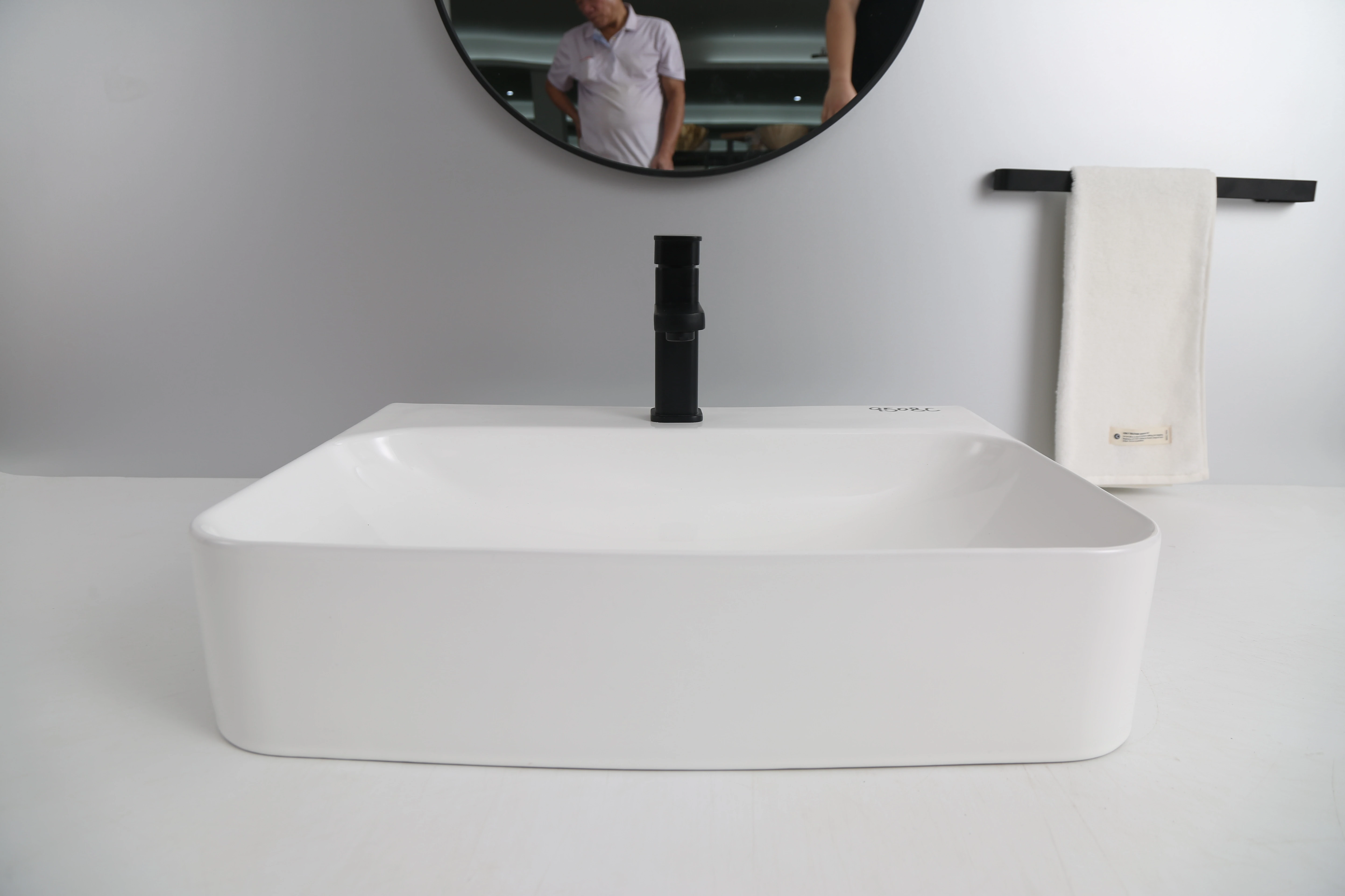 New White Bathroom Marble Vanity Hand Wash Basin For Hotel Bathroom Sink