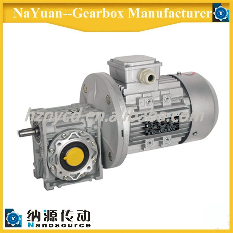 NMRV63 extended input shafts flange mounted output hollow shaft speed reducer gearmotor