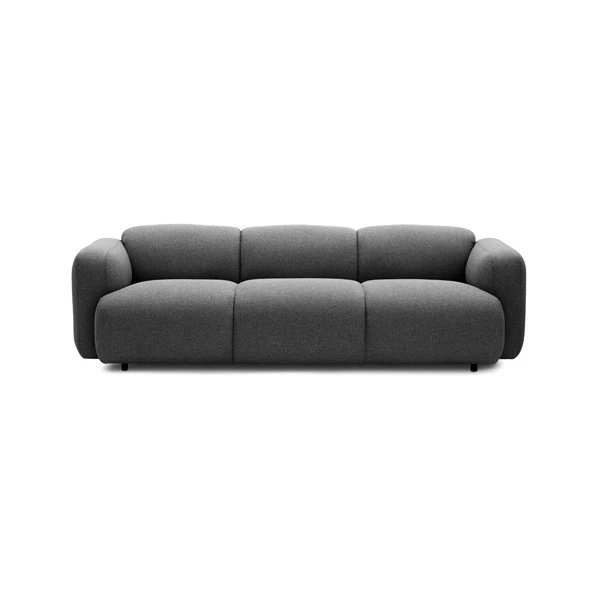 Nordic Style Home Furniture 3 Seater Fabric Swell Wooden Modern Living Room Chaise Longue Sofa Cum Bed