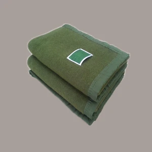 OEM 100% anti-burning polyester wool/polyester blended blanket military disaster relief blanket