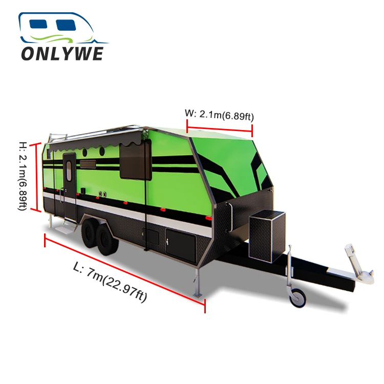 ONLYWE stainless steel australian caravan offroad camper trailer pop up camper