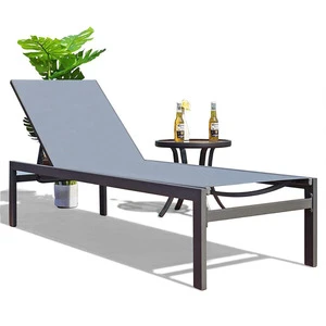 Outdoor beach furniture alu folding swimming pool sunbed lounger chair