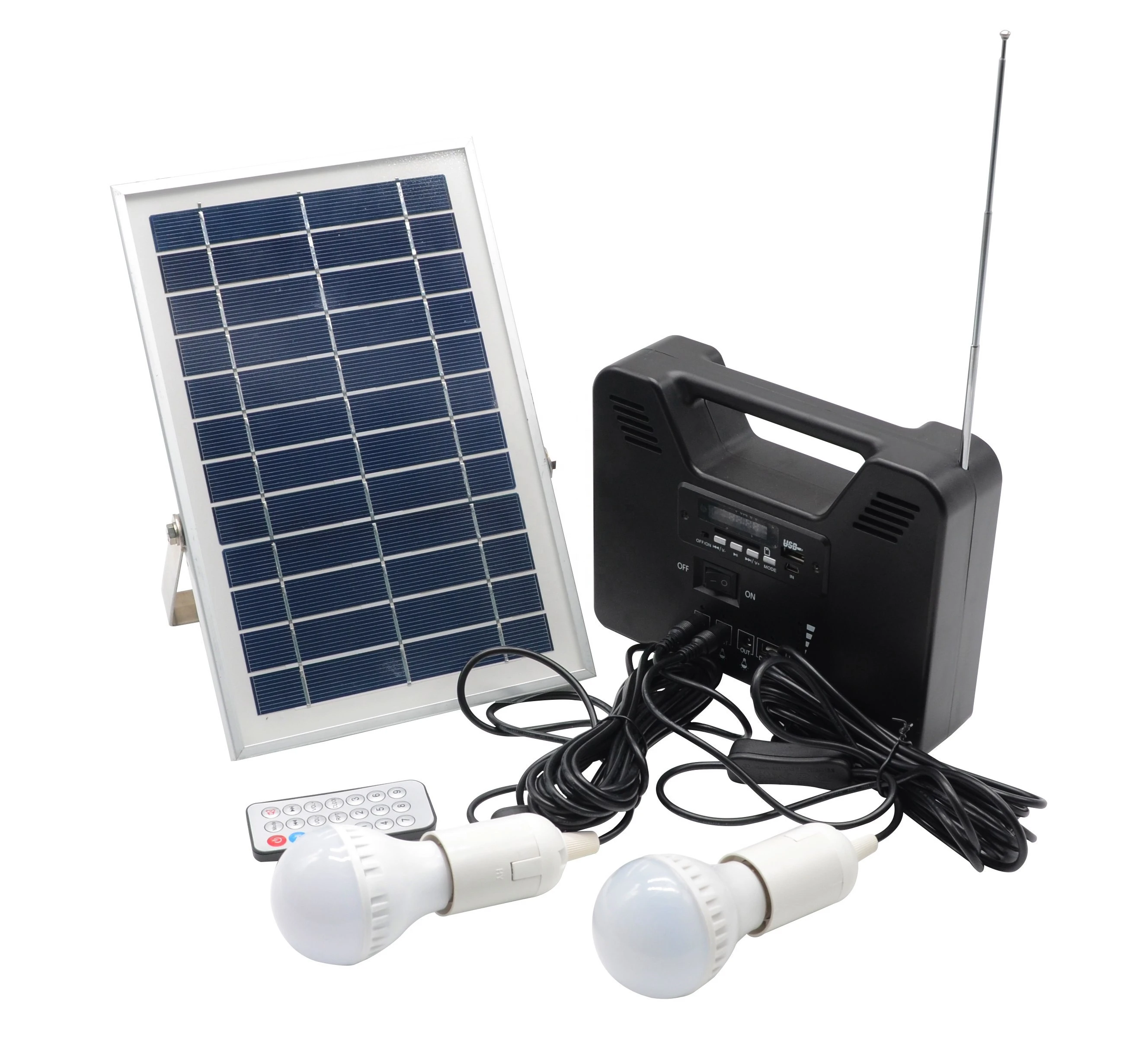 Outdoor Portable solar power generator with MP3 and radio function