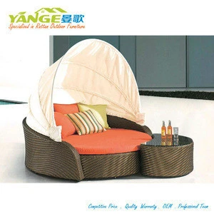 outdoor rattan canopy daybed tanning sunbed