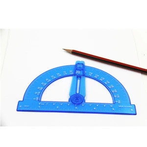 Plastic protractor with swing arms for school supplies