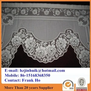 polyester net kitchen curtain valance M design with cheap