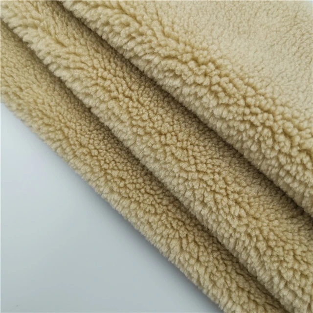 100% polyester wholesale clothing animal fox fake faux fur bonded knit suede fabric with bronzed design