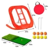 Pop Up Golf Chipping Net, Indoor/Outdoor Golfing Target Net Collapsible Portable Golf Hitting Net with 8 Training Balls