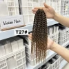 Popular colorful 12inch 12strands thickness senegalese  twist crochet braids hair high quality premium  fiber braiding hair