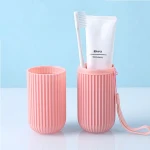 Portable travel mouthwash Simple toothbrush with lid dental storage box Toiletry cup Outdoor travel mouthwash cup
