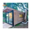 Prefab tiny wooden house shipping container home with rooftop deck