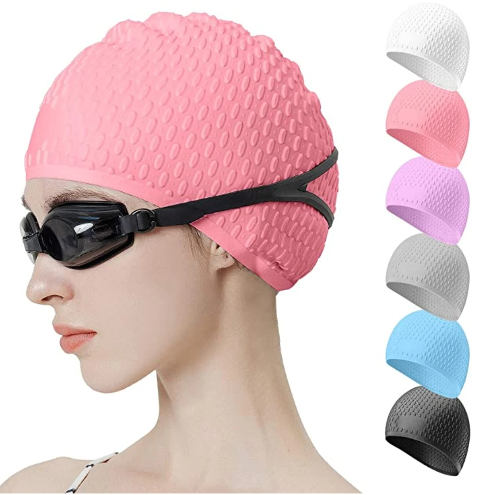 Print Customized Logo Swimming Hats 100% Silicone Swim Cap Adult Bathing Cap