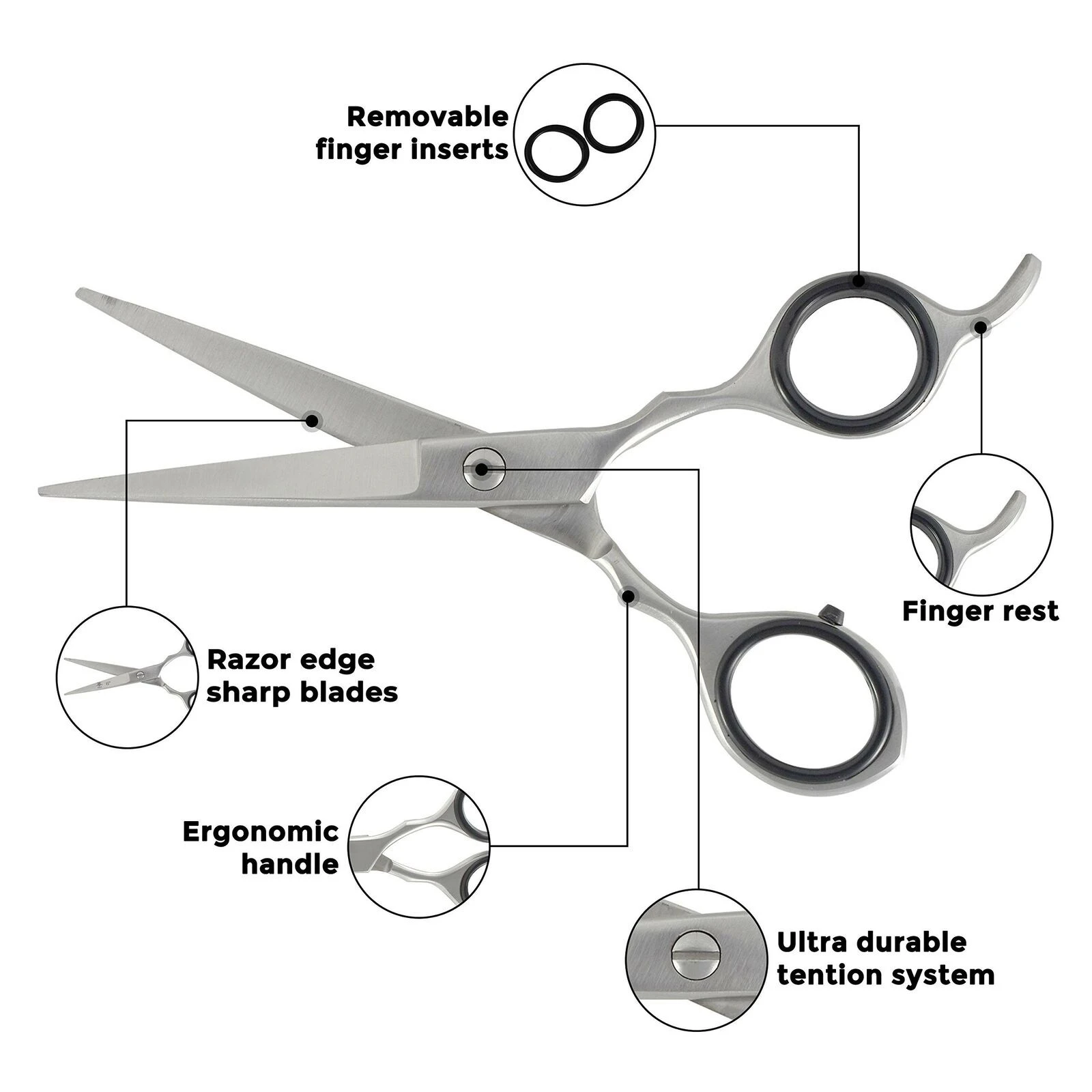 Professional Barber Scissors Titanium Coated Barber Hair Cutting Scissors Shears Silver Hair Scissors Shears Professional Barber