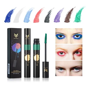 Professional Eye Mascara Makeup Waterproof Easy Remove Blue Purple Lengthen Curling Eyelashes Colour Mascara