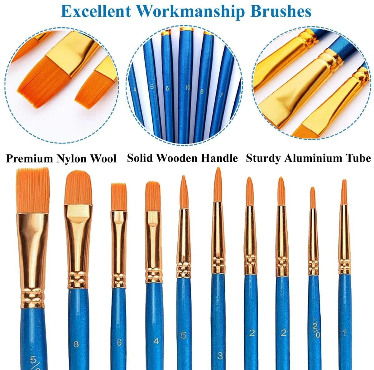 Professional Watercolor Oil Rock Painting Model Craft Paint Brushes
