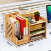 Promotional Wood Set Paper Folder Office Dormitory Pen Stationary Holder Desk Organizer