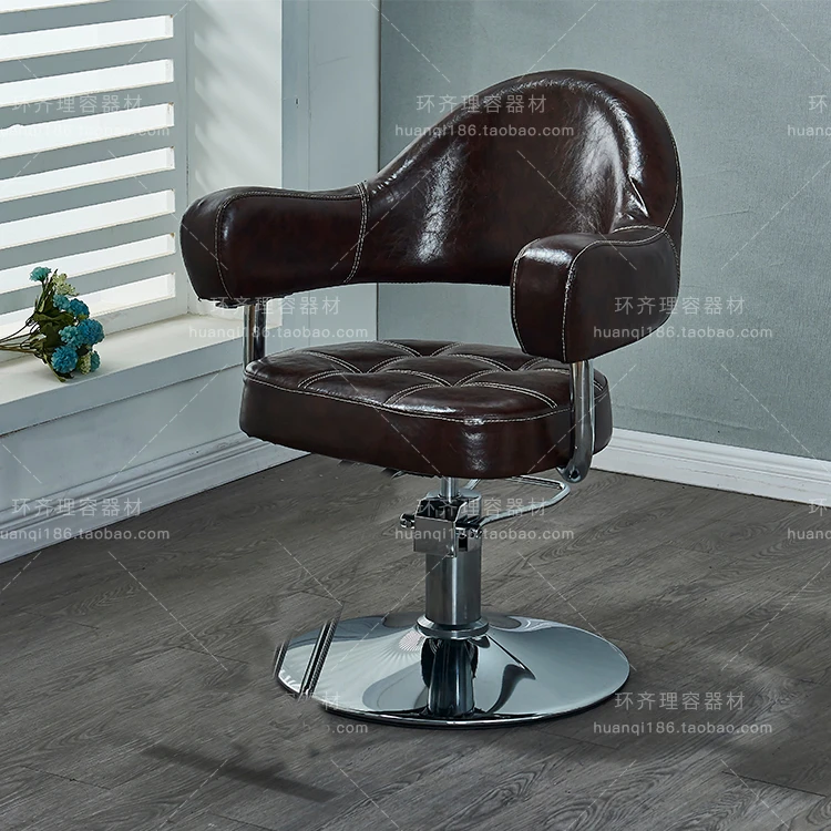 Purple Styling Chair Waiting Chairs Salon Beauty Parlour Barber Antique Equipment Leather Saloon Havyduty Pump Base Furniture